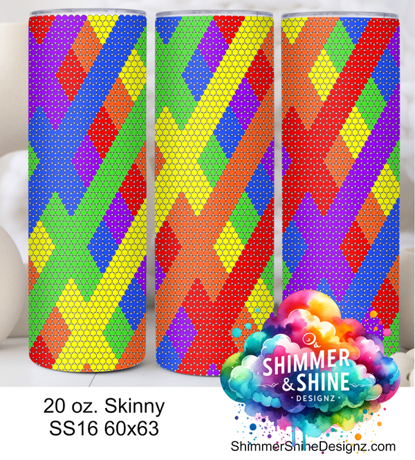 Rainbow Overlap 20 oz Skinny SS16 60x63 DIGITAL DOWNLOAD