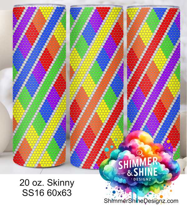 Rainbow Overlap Outline 20 oz Skinny SS16 60x63 DIGITAL DOWNLOAD