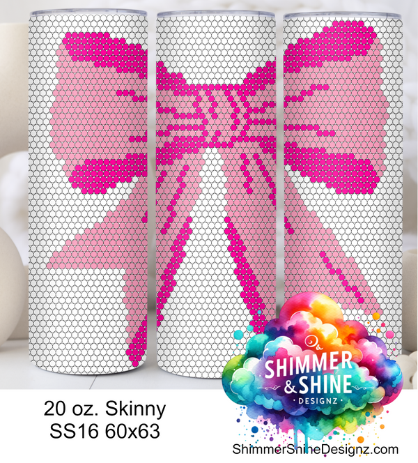 Pink Coquette Bow 20 oz Skinny SS16 60x63 DIGITAL DOWNLOAD