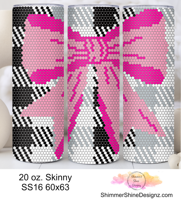 Pink Coquette Bow Plaid 20 oz Skinny SS16 60x63 DIGITAL DOWNLOAD