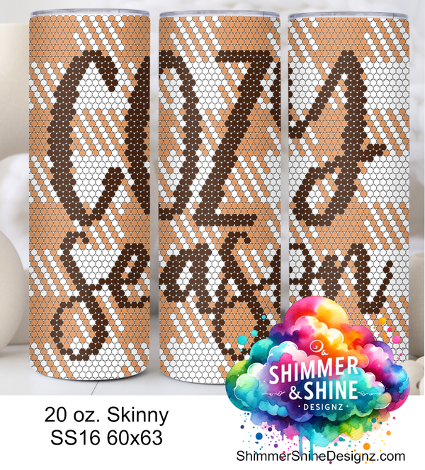 Cozy Season Fall Plaid SS16 Sublimation Pattern Tumbler 20 oz. Skinny