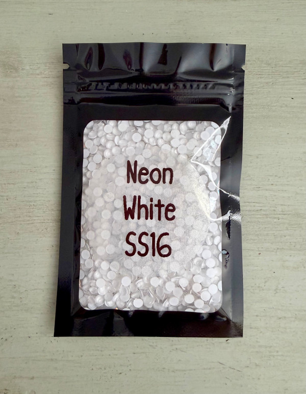 Neon White SS16 Glass Rhinestones 1440 Pieces