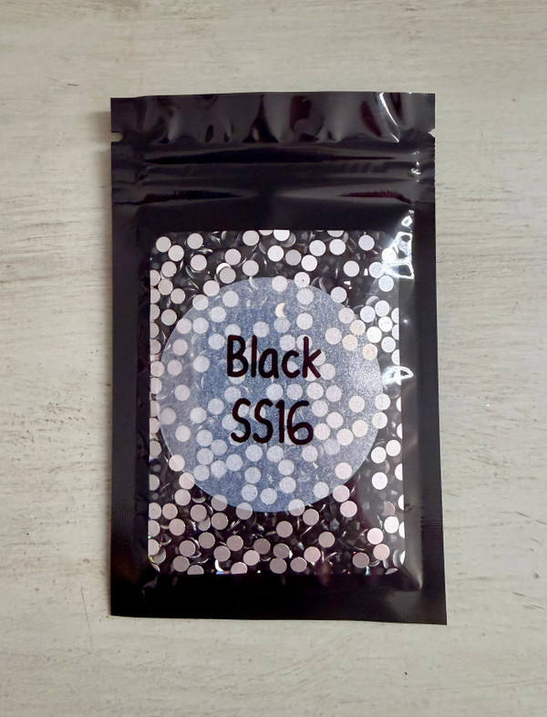 Black SS16 Glass Rhinestones 1440 Pieces