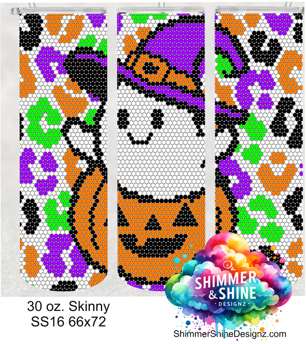Halloween Ghost Leopard 30 oz. Skinny SS16 66x72 DIGITAL DOWNLOAD