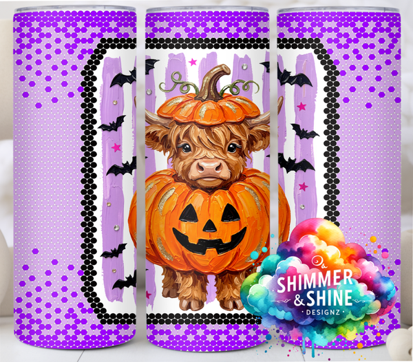 Halloween Highland Cow Ombre SS16 20 oz. Skinny Square Sublimated Tumbler