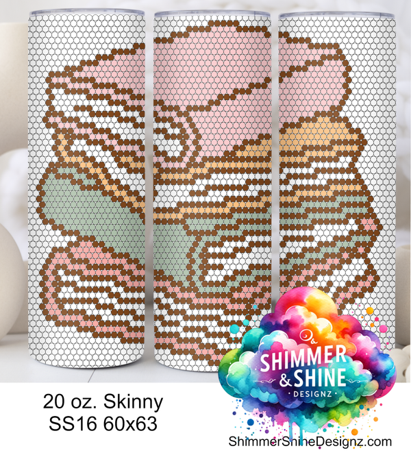 Boho Stack of Books SS16 Sublimation Pattern Tumbler 20 oz. Skinny