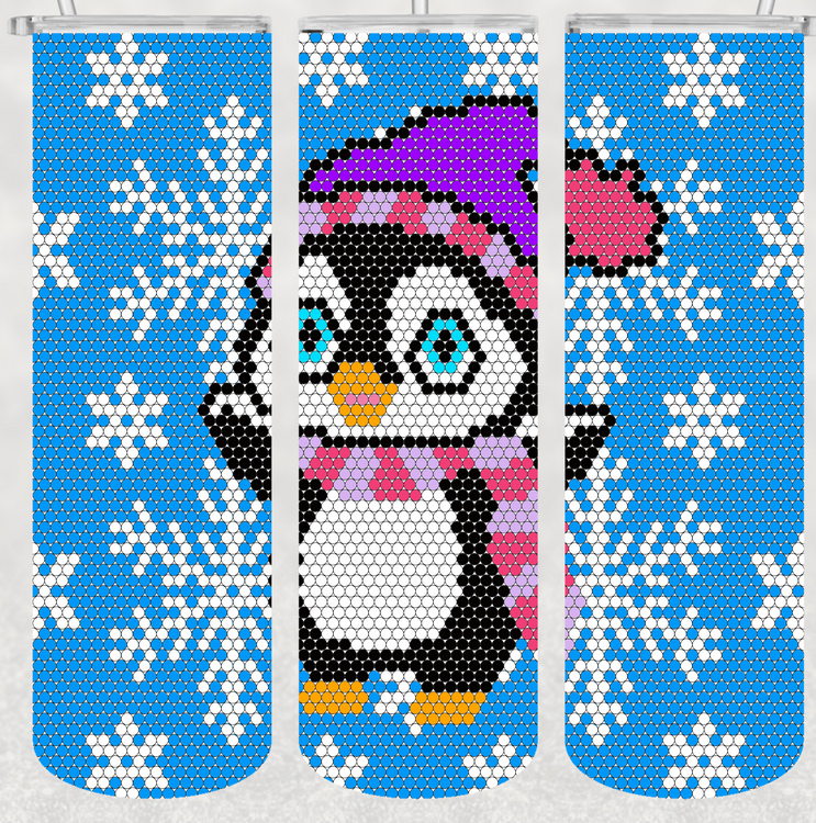 Penguin Blue Snowflakes 30 oz. Skinny SS16 66x72