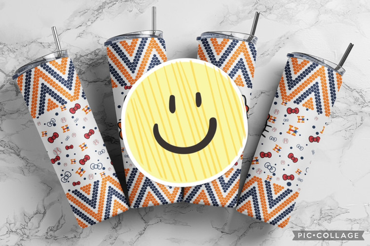 Stros Kitty Zig Zag SS16/4MM 20 oz. Skinny Middle Sublimated Tumbler