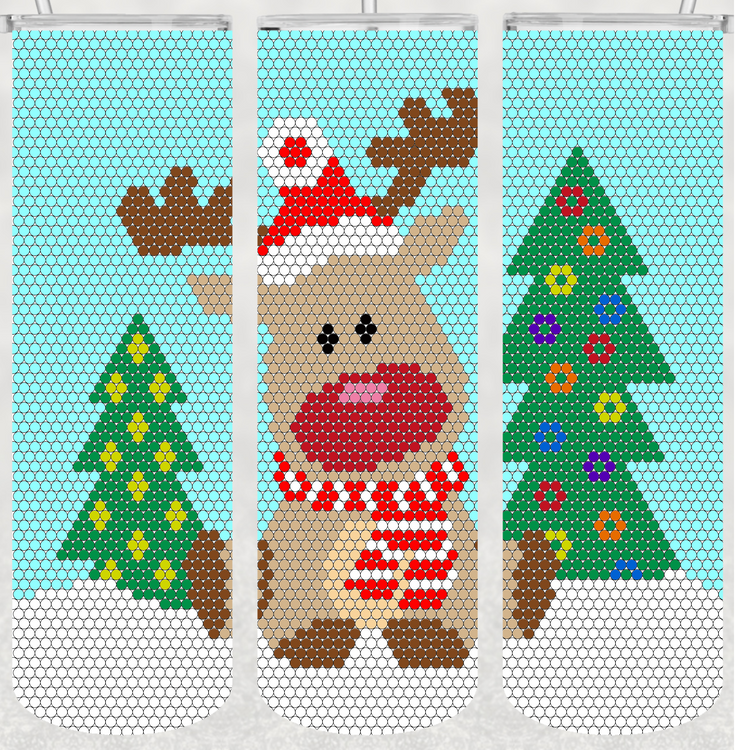 Cute Christmas Reindeer 30 oz. Skinny SS16 66x72