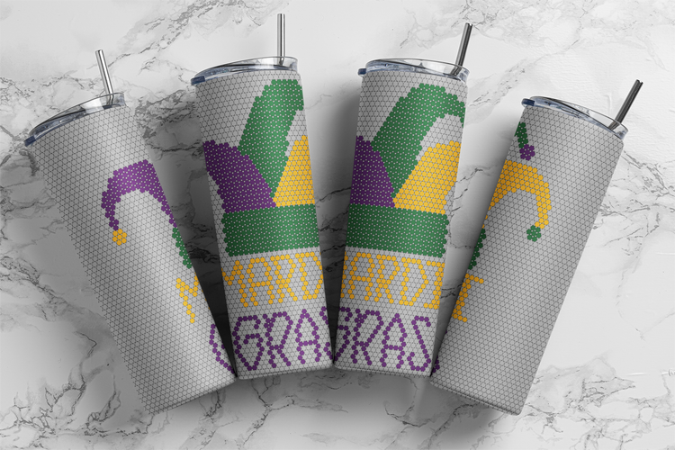 Mardi Gras Jester Hat 20 oz Skinny SS16 60x63