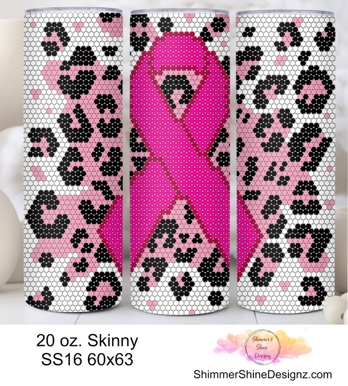 Pink Ribbon Leopard 20 oz Skinny SS16 60x63