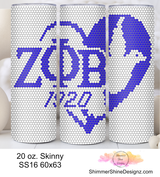 Zeta Phi Beta Dove 20 oz Skinny SS16 60x63