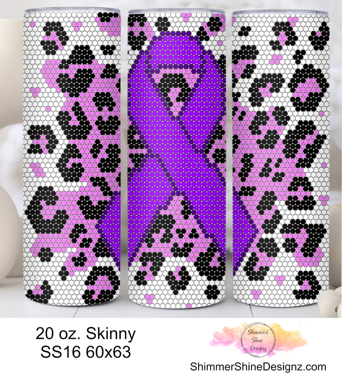 Purple Ribbon Leopard 20 oz Skinny SS16 60x63