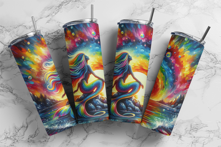 Rainbow Mermaid #7 Sublimation PNG Design DIGITAL DOWNLOAD