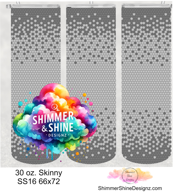 Dark Gray Light Gray Ombre Split SS16 Sublimation Pattern Tumbler 30 oz. Skinny