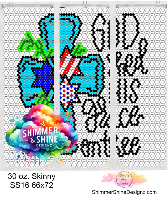 God Shed His Grace Cross 30 oz. Skinny SS16 66x72