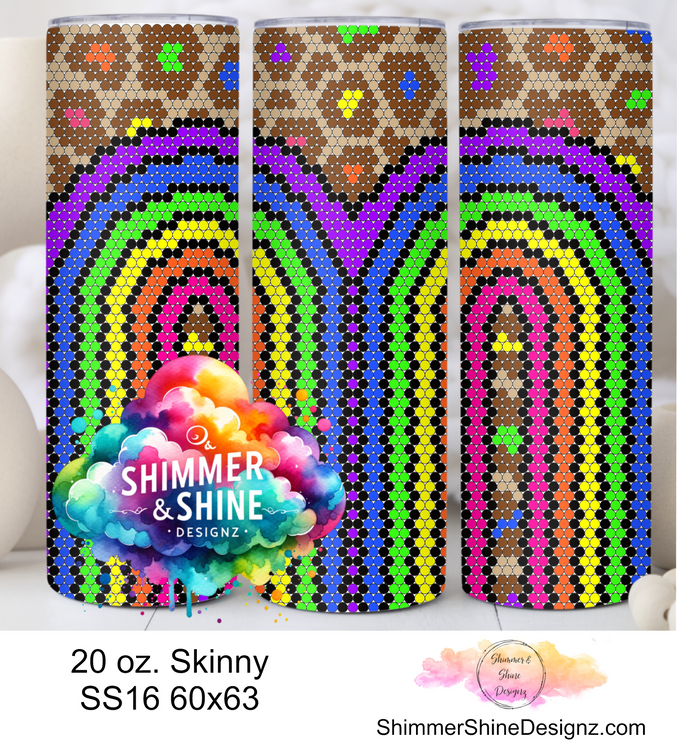 Leopard Neon Rainbow 20 oz Skinny SS16 60x63 DIGITAL DOWNLOAD