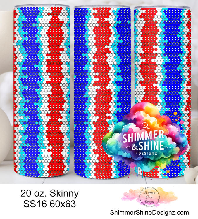 Patriotic Static Freedom SS16 Sublimation Pattern Tumbler 20 oz. Skinny