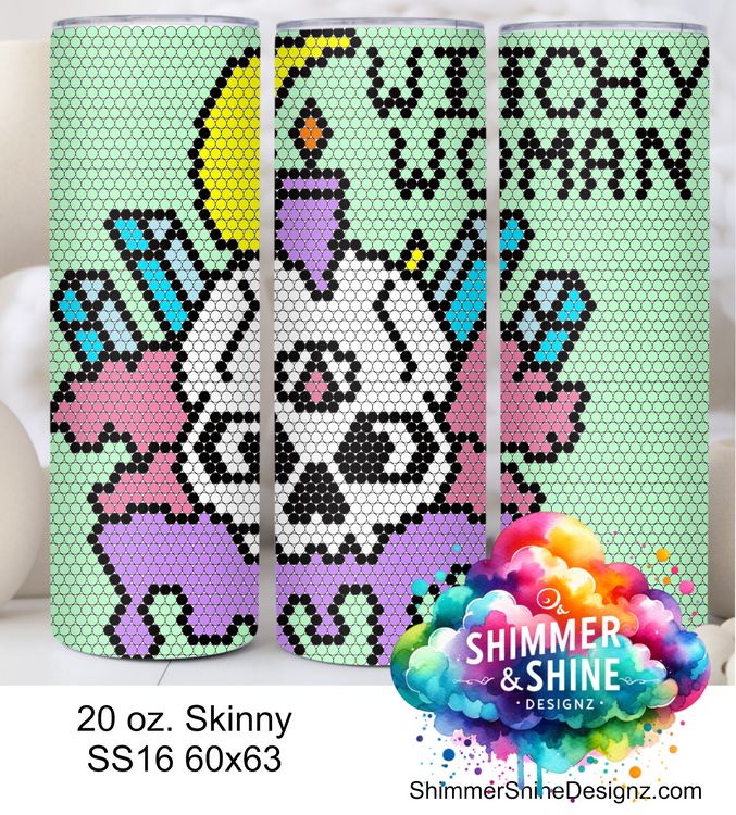 Skull Crystals Witchy Woman 20 oz Skinny SS16 60x63 DIGITAL DOWNLOAD