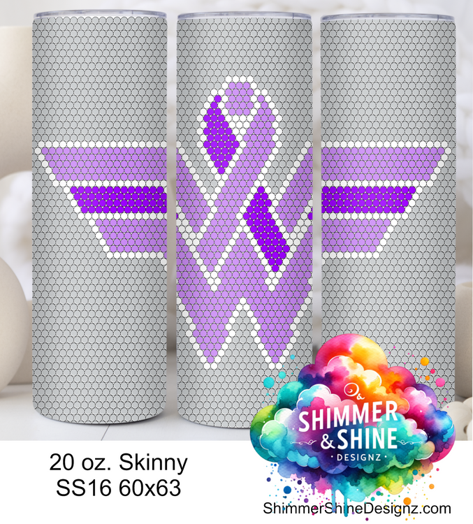 Purple Awareness Ribbon Wonder Woman 20 oz Skinny SS16 60x63 DIGITAL DOWNLOAD