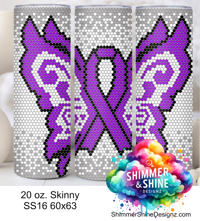 Purple Ribbon Butterfly  20 oz Skinny SS16 60x63 DIGITAL DOWNLOAD
