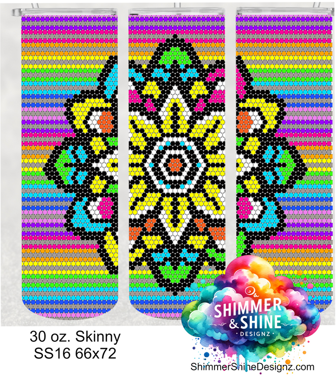 Neon Rainbow Mandala 30 oz. Skinny SS16 66x72 DIGITAL DOWNLOAD