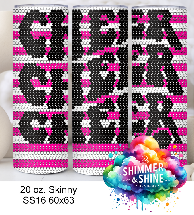 Cheer Stack Pink Stripes 20 oz Skinny SS16 60x63 DIGITAL DOWNLOAD