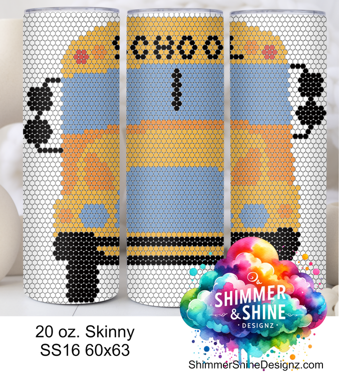 School Bus 20 oz Skinny SS16 60x63 DIGITAL DOWNLOAD