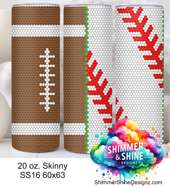 Football Baseball Split 20 oz Skinny SS16 60x63 DIGITAL DOWNLOAD