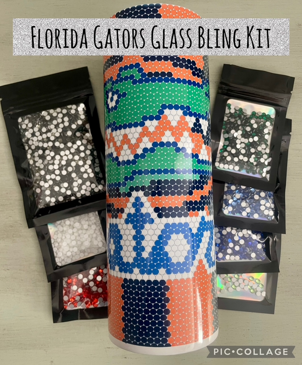 Florida Gators - Glass Rhinestones & Tumbler Included