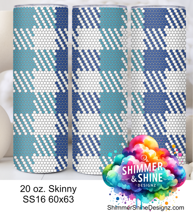 Blue Winter Plaid 20 oz Skinny SS16 60x63 DIGITAL DOWNLOAD