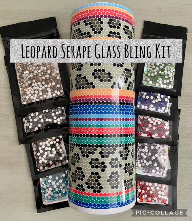 Leopard Serape - Glass Rhinestones & Tumbler Included