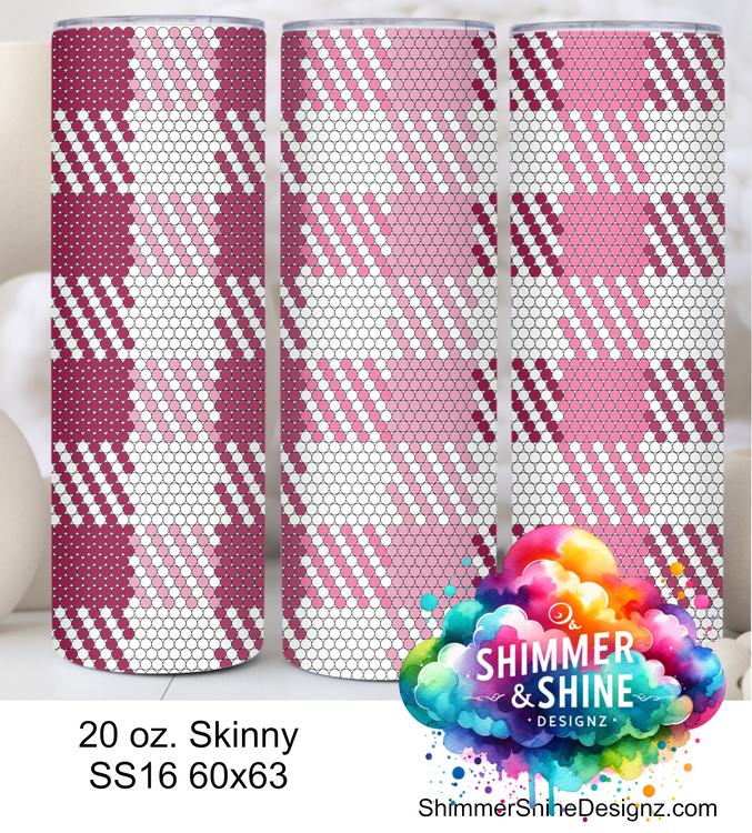 Valentines Pink Plaid 20 oz Skinny SS16 60x63 DIGITAL DOWNLOAD