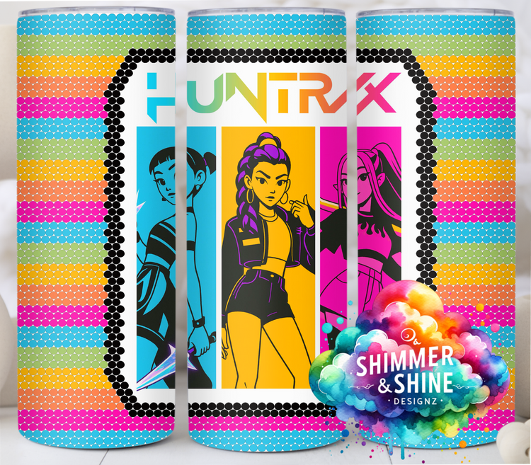 Huntrix K-Pop Neon Stripes SS16 20 oz. Skinny Square DIGITAL DOWNLOAD