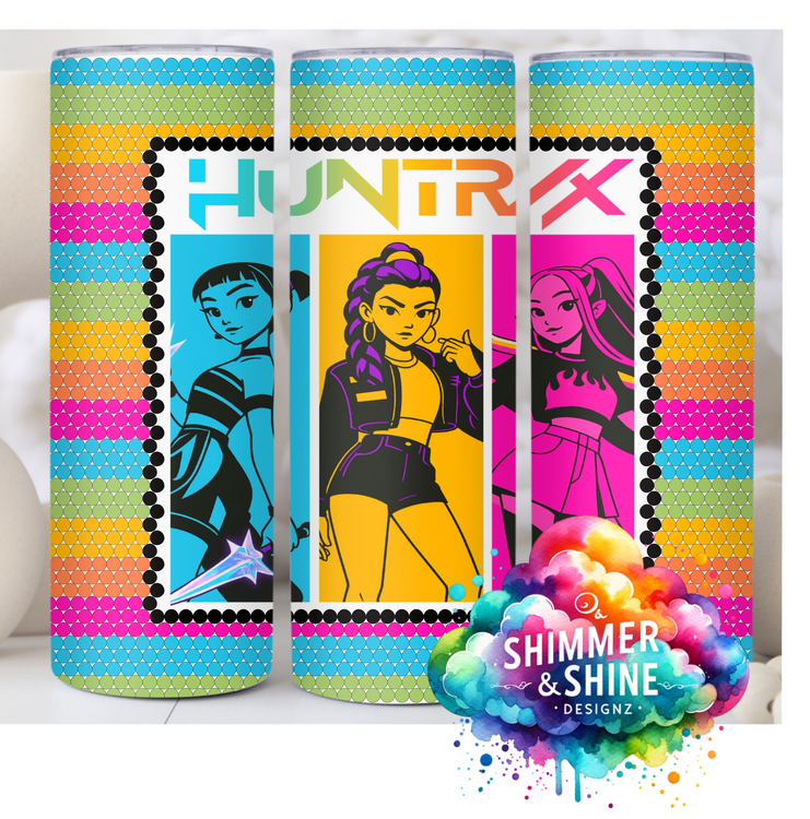 Huntrix K-Pop Neon Stripes SS20 20 oz. Skinny Square DIGITAL DOWNLOAD
