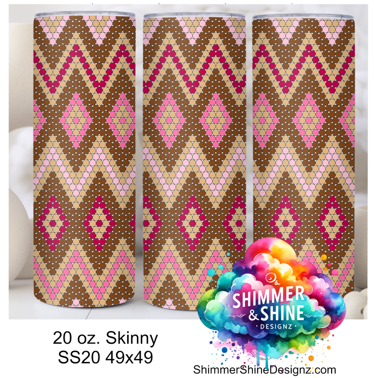 Geometric Diamond Pink 20 oz Skinny SS20 49x49 DIGITAL DOWNLOAD