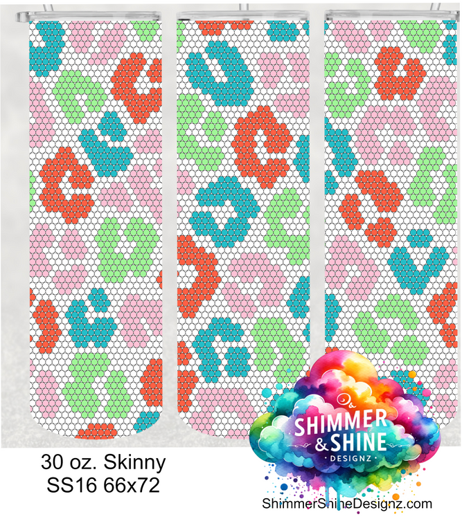 Spring Pastel Leopard 30 oz. Skinny SS16 66x72 DIGITAL DOWNLOAD