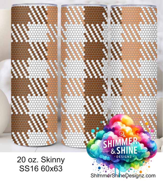 Fall Brown Plaid 20 oz Skinny SS16 60x63 DIGITAL DOWNLOAD