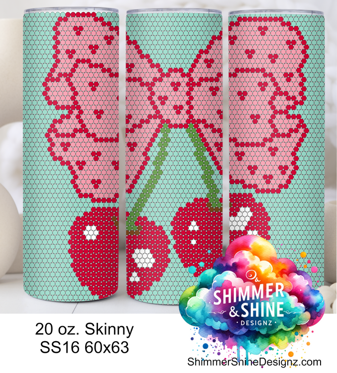 Cherry Coquette Bow 20 oz Skinny SS16 60x63 DIGITAL DOWNLOAD