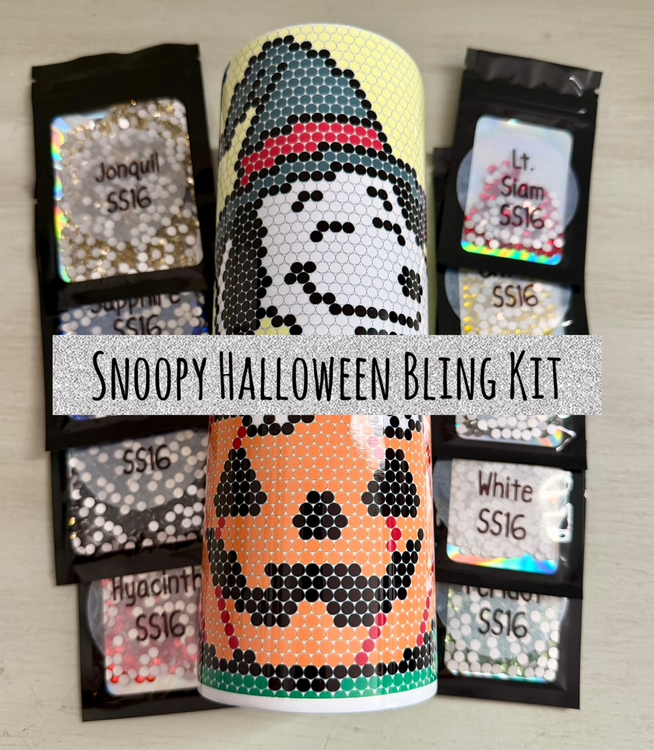 Snoopy Halloween - Glass Rhinestones & Tumbler Included