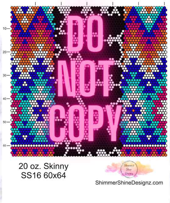 Aztec Cowhide Digital Rhinestone Tumbler Template Pattern 20 oz Skinny ...