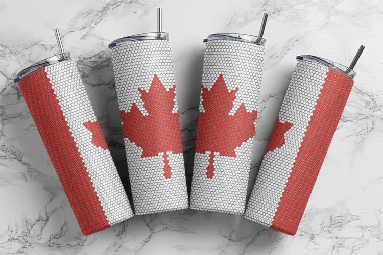 Canada Flag White Pattern 20 oz Skinny SS16 60x63