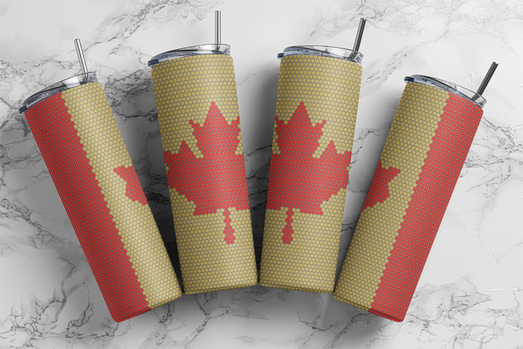 Canada Flag Gold Pattern 20 oz Skinny SS16 60x63