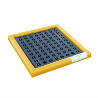 Poly Spill Pads with Grates, Yellow Poly Spill Pads with Grates, Yellow
