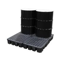 4 Drum Low-Profile Spill Pallet, Black (5116-BD)