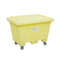 Large Tote Bin with Lid and 4" Urethane Wheels, Yellow Large Tote Bin with Lid and 4" Urethane Wheels, Yellow