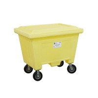 Large Tote Bin with Lid and 8" Rubber Wheels, Yellow Large Tote Bin with Lid and 8" Rubber Wheels, Yellow