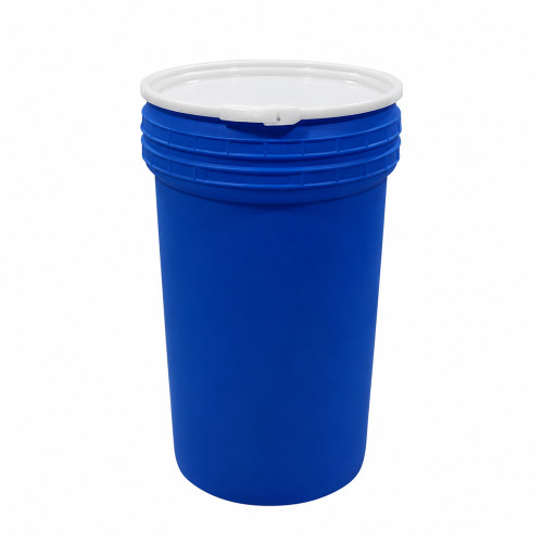 55-Gallon Nestable Drum, Lab Pack with Plastic Lever-Lock, Blue