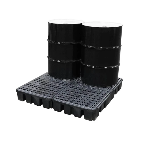4 Drum Low-Profile Spill Pallet, Black (5116-BD)