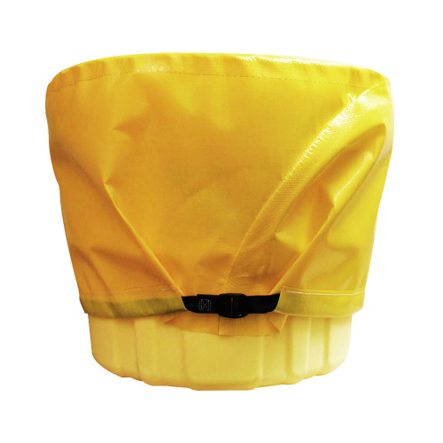 Tarp Cover for 20 & 30-Gallon Drums, Yellow Tarp Cover for 20 & 30-Gallon Drums, Yellow